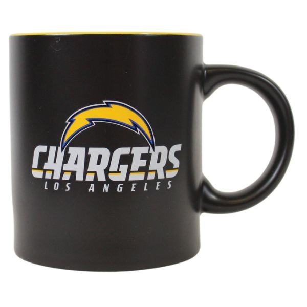Los Angeles Chargers Mugs - 14OZ Ceramic 2Tone Black Matte Series - 6 For $30.00 - Wholesale Los Angeles Chargers Products - Chargers Merchandise 2