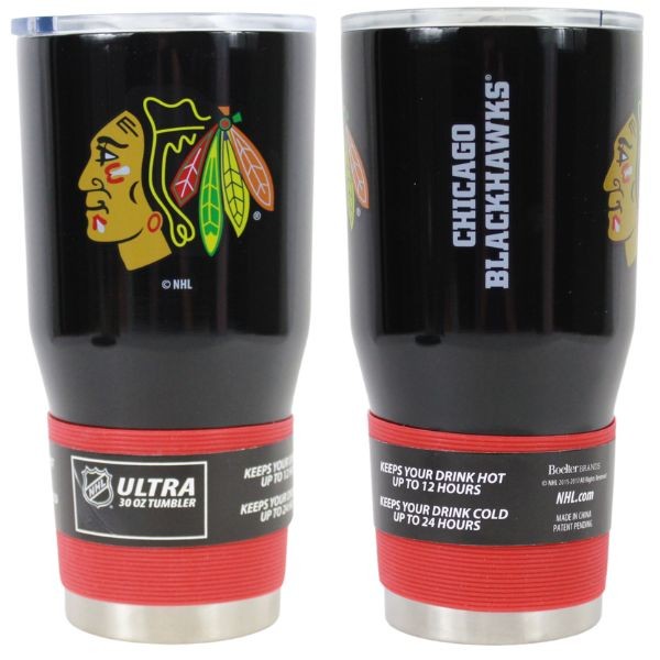 Chicago Blackhawks Tumblers - 30OZ Black Gameday Stainless Steel - Vacuum Sealed - 2 For $20.00 - Chicago Blackhawks