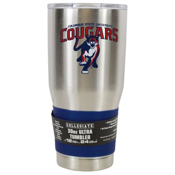 Columbus State Cougars Tumblers - 30OZ Gameday Silver - Stainless Steel - Vac Sealed - 2 For $20.00 - Georgia