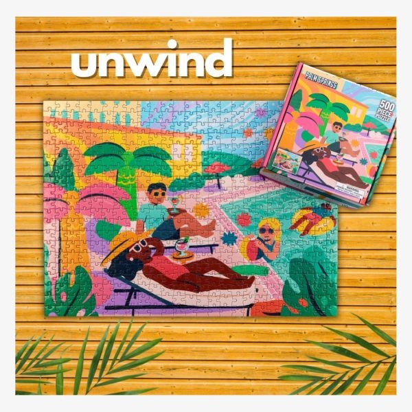 Unwind Puzzles - 500 Piece Palm Springs Style - 5 Puzzles For $20.00