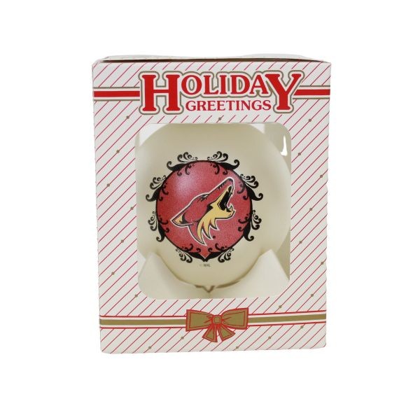 Arizona Coyotes Ornaments - 3.1/4" Frosted Fleur Style - 6 For $21.00 - Arizona Coyotes