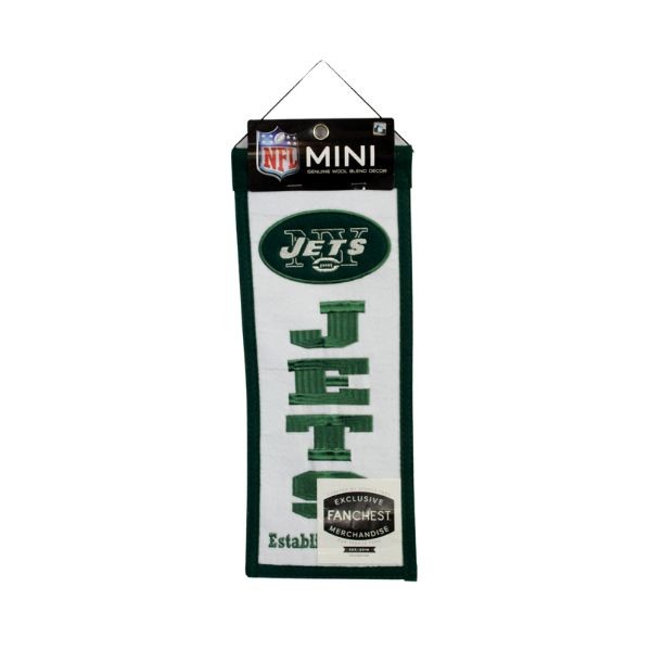 New York Jets Banners - 6"x15" Wool Blend Embroidered Banners - 6 For $21.00 - Wholesale New York Jets Products - Jets Merchandise 2