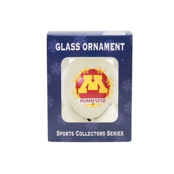 Minnesota Gophers Ornaments - 3.1/4" Frosted Fleur Style - 6 For $21.00 - Minnesota Gophers