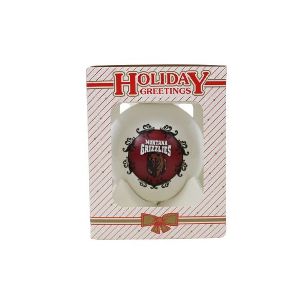 Montana Grizzlies Ornaments - 3.1/4" Frosted Fleur Style - 6 For $21.00 - Montana Grizzlies