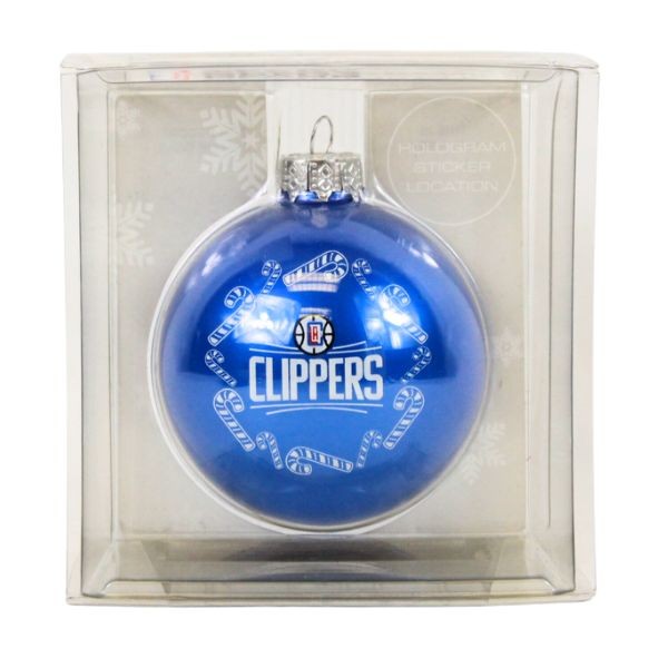 Los Angeles Clippers Ornaments - Candy Cane Glass Ball Style - 6 For $21.00  - Los Angeles Clippers