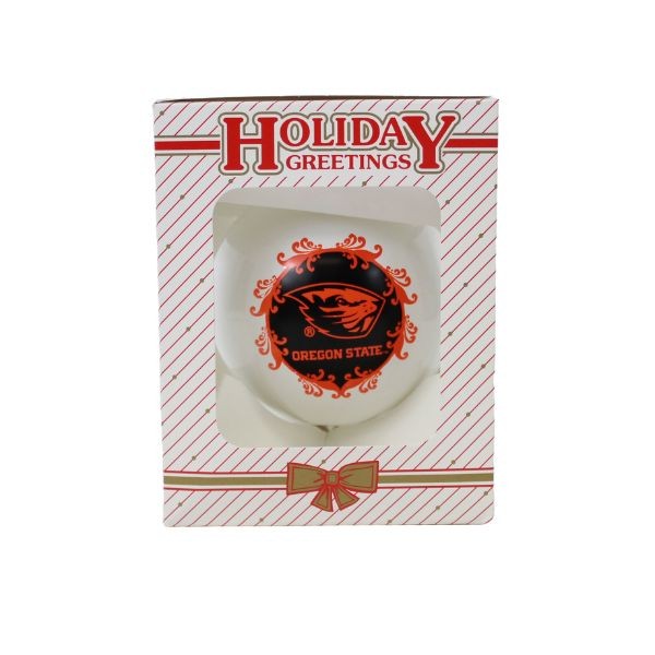Oregon State Beavers Ornaments - 3.25" Frosted Fleur Style - 6 For $21.00 - Oregon State Beavers