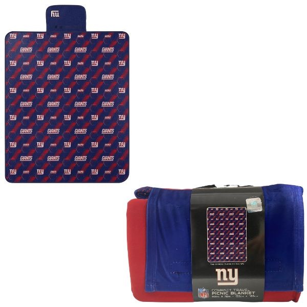 New York Giants Blankets - Picnic Travel Blankets - 60"x72" Poly Weatherproof Base - 2 For $30.00 - Wholesale New York Giants Product - Giants Merchandsie