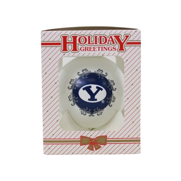 Brigham Young University Ornaments - 3.25" Frosted Fleur Style - 6 For $21.00 - BYU