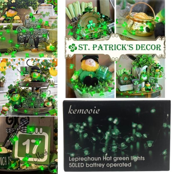 Kemoo LED Lighting - 50Count Leprechaun Hat Green LED Light String - 5 For $20.00
