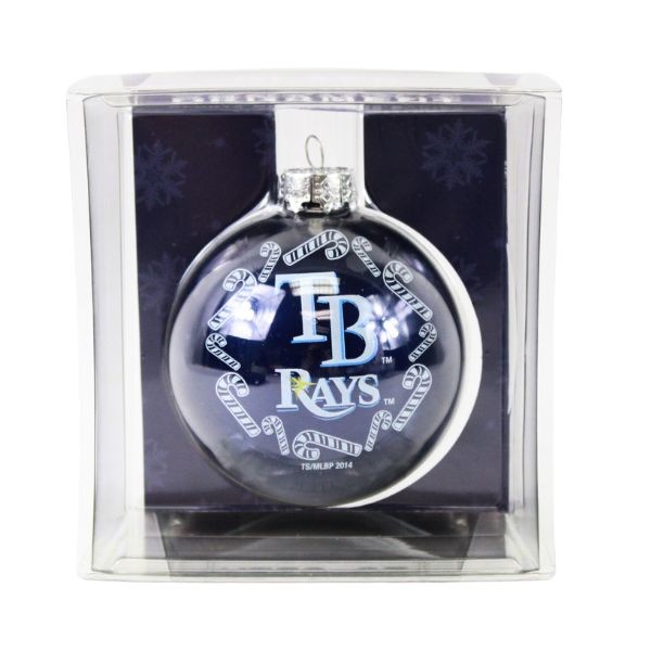 Tampa Bay Rays Ornaments - The Candy Cane Ball - 6 For $21.00 - Wholesale Tampa Bay Rays Products - Rays Merchandise