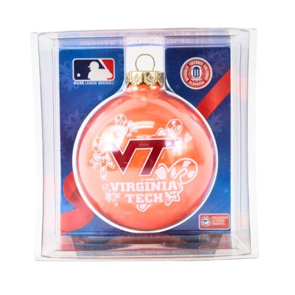 Virginia Tech Hokies Ornaments - The Candy Cane Ball - 6 For $21.00 - Virginia Tech