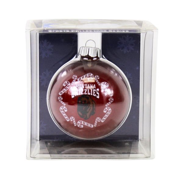Montana Grizzlies Ornaments - The Candy Cane Ball - 6 For $21.00 - Montana Grizzlies