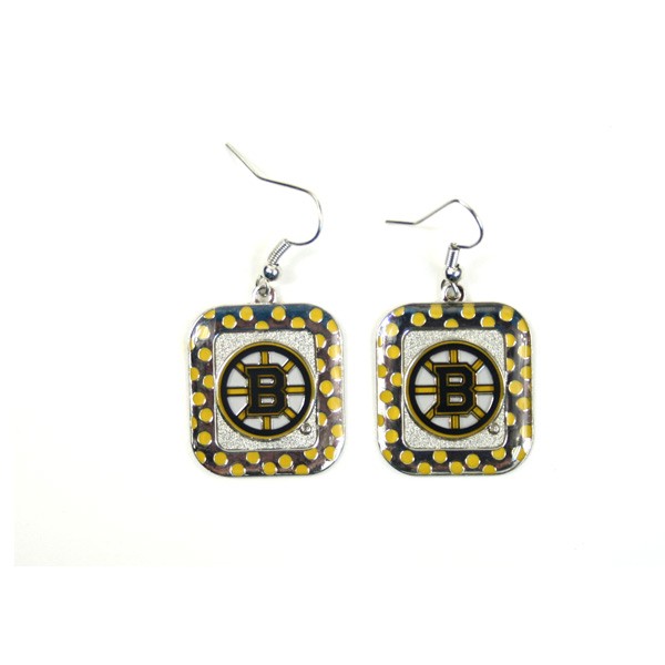 Boston Bruins Earrings - The POLKA DOT Series - 12 Pair For $30.00 - Boston Bruins