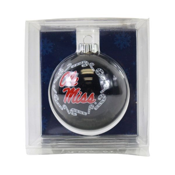 Ole Miss Ornaments - The Candy Cane Ball - 6 For $21.00 - Mississippi Rebels (Ole Miss)