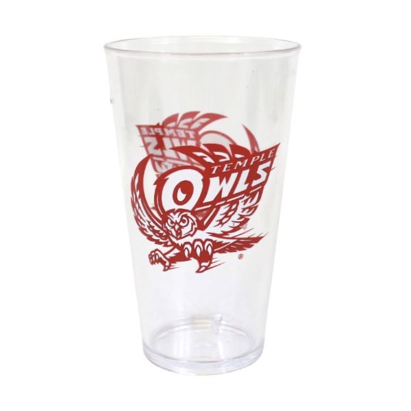 University Of Temple Owls Tumblers - 16OZ Clear Acrylic Tumblers - 24 For $24.00 - Wholesale Philadelphia Eagles Product - Eagles Merchandise