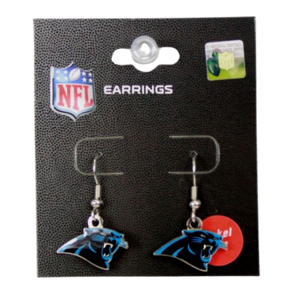 Carolina Panthers Earrings - Classic Team Logo Dangle Earrings - 6 Pair For $18.00 - Wholesale Carolina Panthers Products - Carolina Football 2