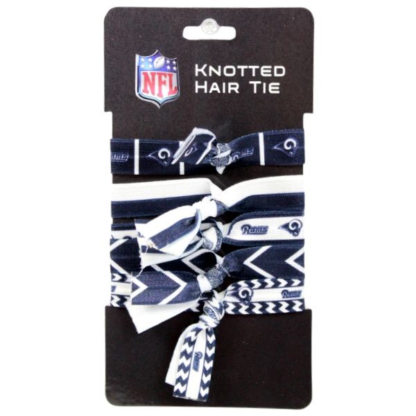 Los Angeles Rams Hair Accessories - Knotted Hair Team Ties - 12 For $18.00 - Wholesale Los Angeles Rams Products - Rams Merchandise