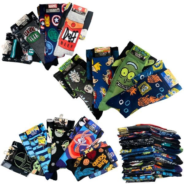 Big Name Licenses - Pair Of Socks And Bandana Sets - Size 6 to 12 - Total Assortment Of Licenses - 60 Sets For $120.00 - Wholesale Mystery Merchandise - Wholesale John Deere - Wholesale Licensed Products