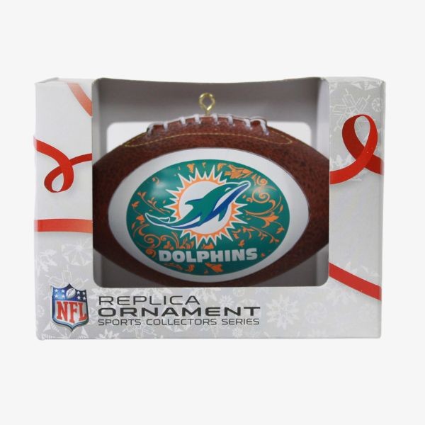 Miami Dolphins Ornaments - Onfield Football Style - 6 For $21.00 - Wholesale Miami Dolphins Products - Dolphins Merchandise 2