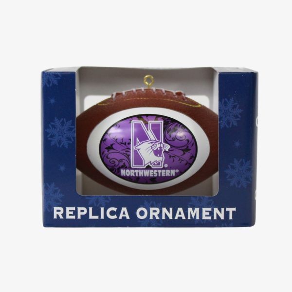 Northwestern Wildcats Ornaments - Onfield Football Style - 6 For $21.00 - Wholesale Chicago Bears Products - Bears Merchandise