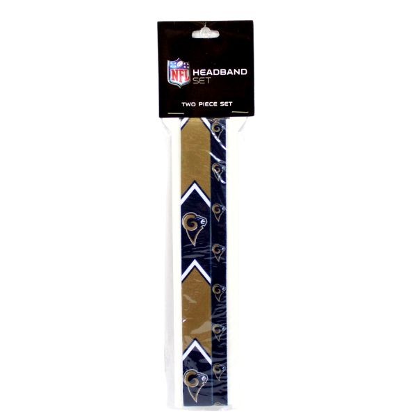 Los Angeles Rams Hair Accessories - 2PC Set Team Headbands - 12 Sets For $18.00 - Wholesale Los Angeles Rams Products - Rams Merchandise