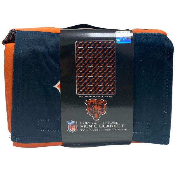 Chicago Bears Blankets - Oversized Picnic Travel Blanket - 60"x72" - 2 For $30.00 - Wholesale Chicago Bears Products - Bears Merchandise
