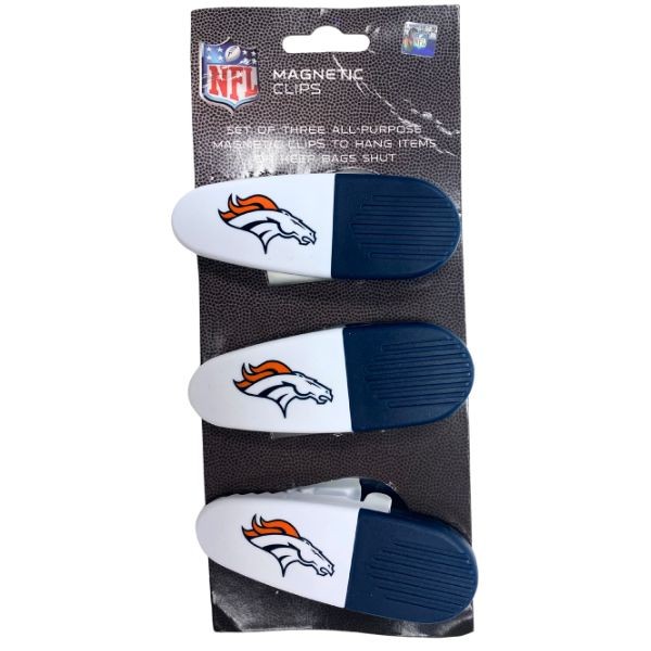 Denver Broncos Clips - 3Pack Magnetic Heavyweight Clips - 6 Packs For $18.00 - Wholesale Denver Broncos Products - Denver Merchandise 2