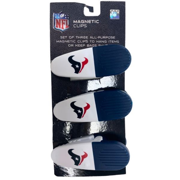 Houston Texans Clips - 3Pack Magnetic Heavyweight Clips - 6 Packs For $18.00 - Wholesale Houston Texans Products - Texans Merchandise