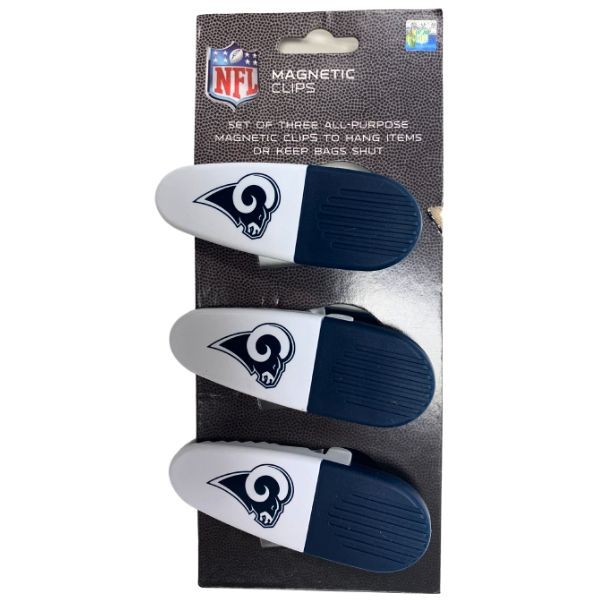 Los Angeles Rams Clips - 3Pack Magnetic Heavyweight Clips - 6 Packs For $18.00 - Wholesale Los Angeles Rams Products - Rams Merchandise
