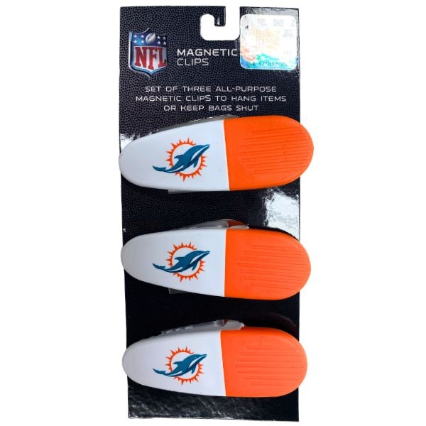 Miami Dolphins Clips - 3Pack Magnetic Heavyweight Clips - 6 Packs For $18.00 - Wholesale Miami Dolphins Products - Dolphins Merchandise 2