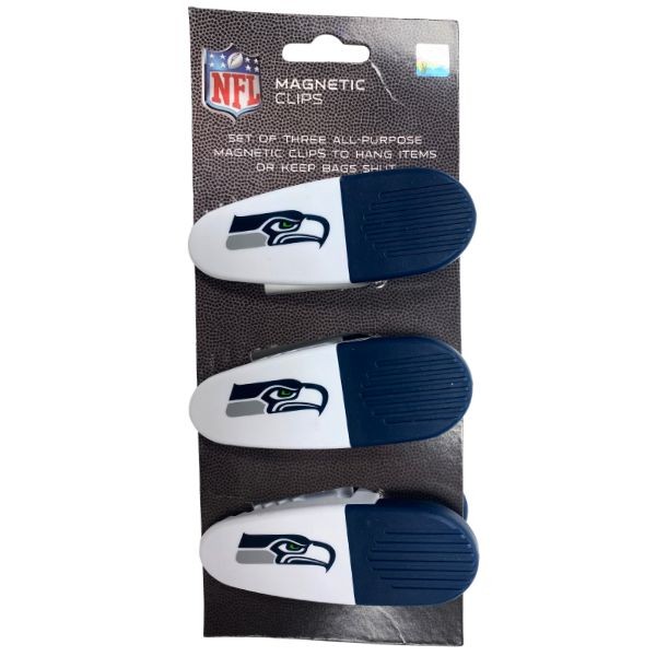 Seattle Seahawks Clips - 3Pack Magnetic Heavyweight Clips - 6 Packs For $18.00 - Wholesale Seattle Seahawks Product - Seahawks Merchandise