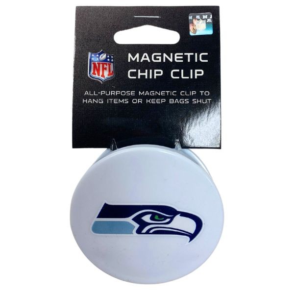 Seattle Seahawks Clips - White Round Style Single Pack Magnetic Clips - 12 For $18.00 - Wholesale Seattle Seahawks Product - Seahawks Merchandise