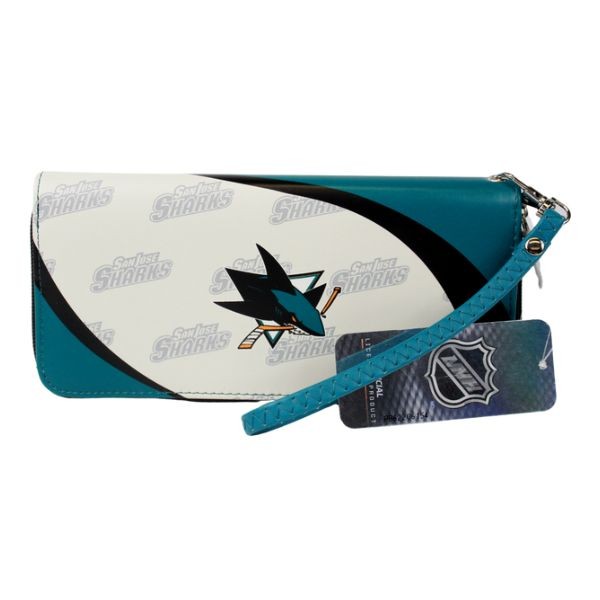 San Jose Sharks Fashion - Wristlet Style Clutch Ladies Fashion Wallets - 6 For $21.00 - San Jose Sharks