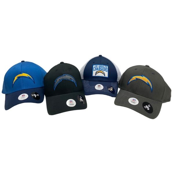 Los Angeles Chargers Caps - Total Assortment - May Not Be As Pictured - 12 For $60.00 - Wholesale Los Angeles Chargers Products - Chargers Merchandise 2