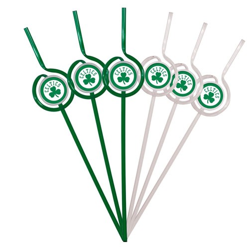 Boston Celtics Straws - 6Pack Team Sips - $1.50 Per Pack - Boston Celtics