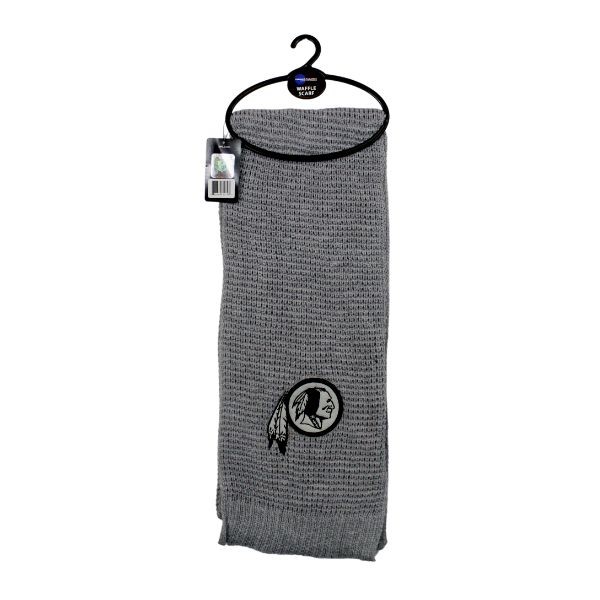 Washington Redskins Scarves - Full Knit Gray Waffle Team Scarves - 4 For $20.00 - Wholesale Washington Redskins Products - Redskins Merchandise