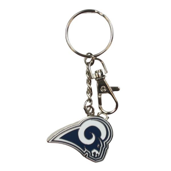 Los Angeles Rams Keychains - Metal Cut Out Rams Team Logo With Clip - 12 For $24.00 - Wholesale Los Angeles Rams Products - Rams Merchandise 2
