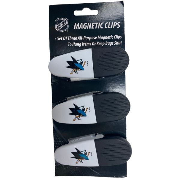 San Jose Sharks Clips - 3Pack Magnetic Heavyweight Clips - 6 Packs For $18.00 - San Jose Sharks