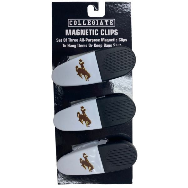 University Of Wyoming Cowboys Clips - 3Pack Magnetic Heavyweight Clips - 6 Packs For $18.00 - Wyoming Cowboys