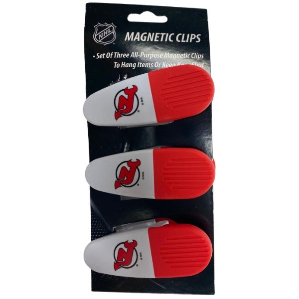 New Jersey Devils Clips - 3Pack Magnetic Heavyweight Clips - 6 Packs For $18.00 - New Jersey Devils