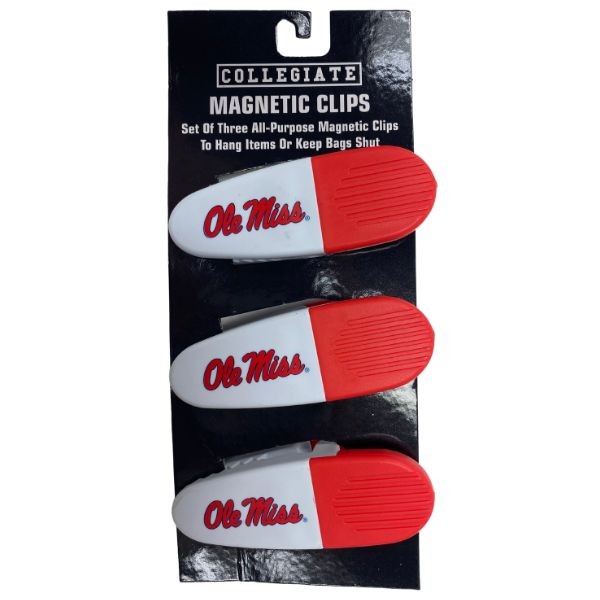 Ole Miss Rebels Clips - 3Pack Magnetic Heavyweight Clips - 6 Packs For $18.00 - Mississippi Rebels (Ole Miss)