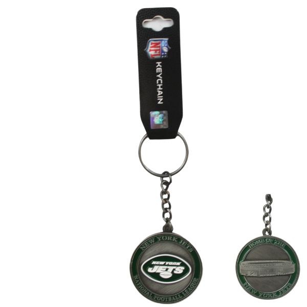 New York Jets Keychains - Stadium Style Embossed Metal Keychains - 12 For $24.00 - Wholesale New York Jets Products - Jets Merchandise