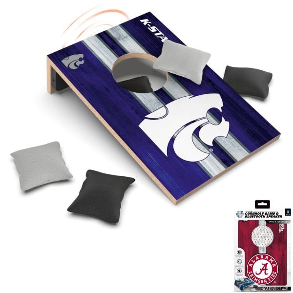 KState Wildcats - 10"x7" Cornhole Board With BlueTooth Speaker - 4 Bags And USB Cable Included - 4 For $30.00 - Kansas State