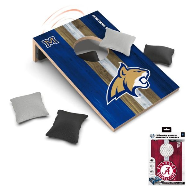 Montana State Bobcats - 10"x7" Cornhole Board With BlueTooth Speaker - 4 Bags And USB Cable Included - 4 For $30.00 - Montana State