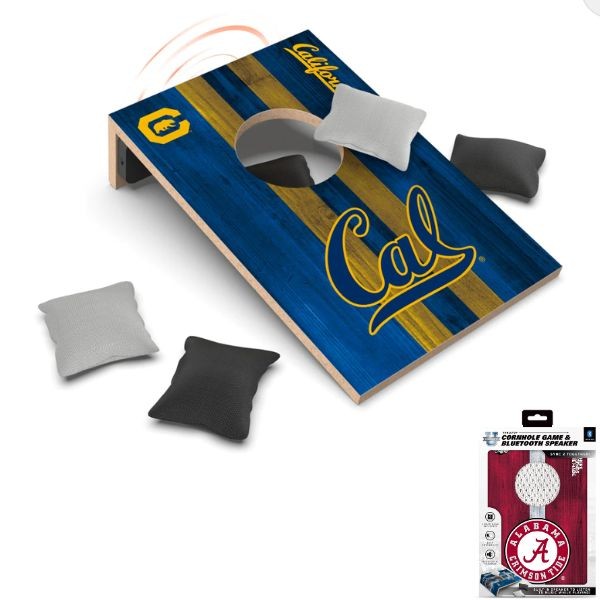 University Of California Bearcats - 10"x7" Cornhole Board With BlueTooth Speaker - 4 Bags And USB Cable Included - 4 For $30.00 - Cal