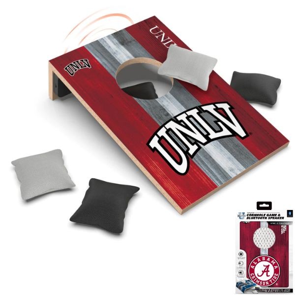 UNLV Runnin Rebs - 10"x7" Cornhole Board With BlueTooth Speaker - 4 Bags And USB Cable Included - 4 For $30.00 - UNLV