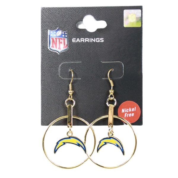 Los Angeles Chargers Gear - Hoop and Bolt Dangle Earrings - 6 Pair For $18.00 - Wholesale Los Angeles Chargers Products - Chargers Merchandise 2