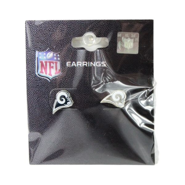 Los Angeles Rams Products - Team Logo Studded Earrings - 12 Pair For $30.00 - Wholesale Los Angeles Rams Products - Rams Merchandise