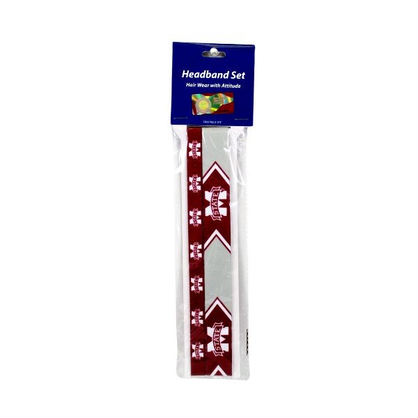 Mississippi State Hair Accessories - 2Pack Headband Set - 12 Sets For $24.00 - Mississippi State