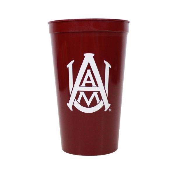 Alabama A&M Tumblers - 16OZ Red Plastic Tumblers - 24 For $18.00 - Alabama